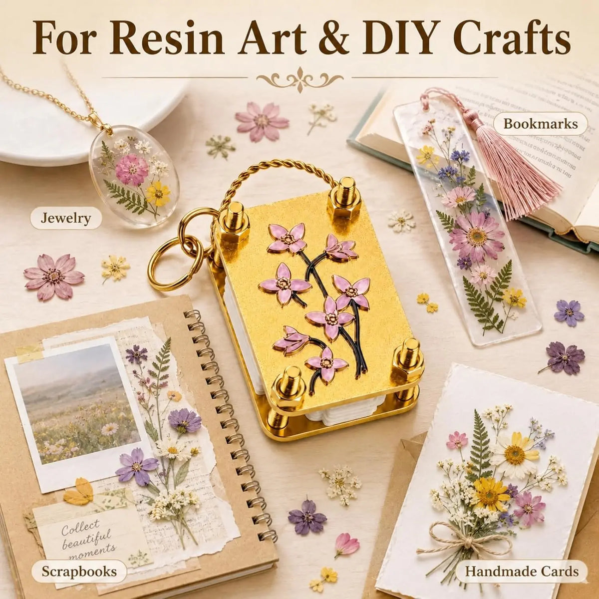 Pressed flowers for resin art and DIY crafts