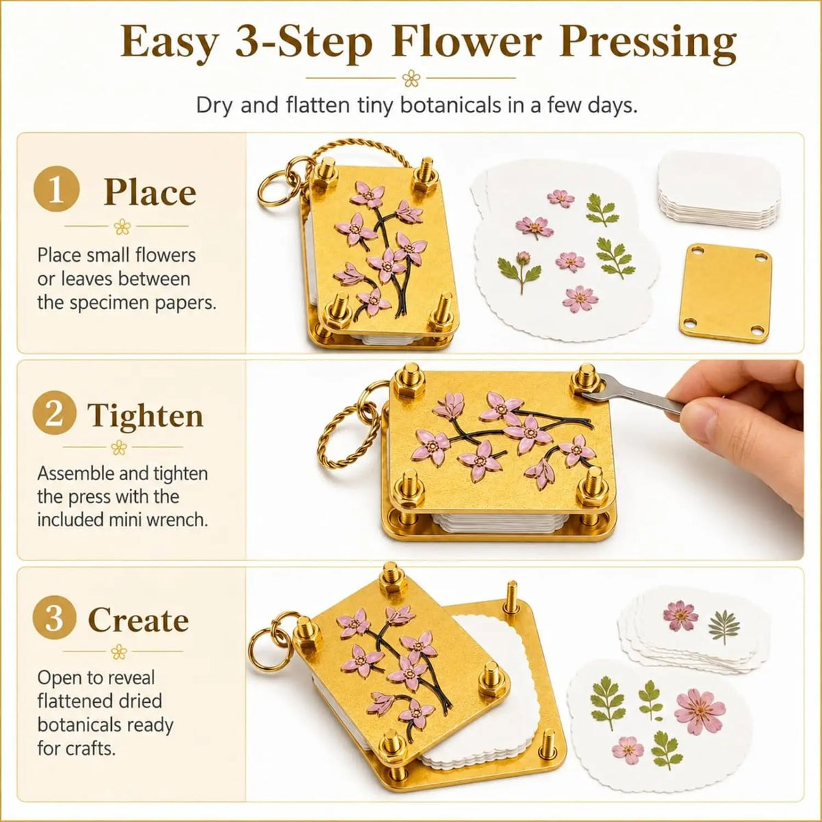 Easy 3-step flower pressing